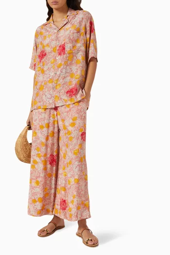 Lauren Wide-leg Pants in Cotton
