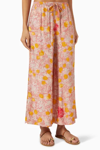 Lauren Wide-leg Pants in Cotton