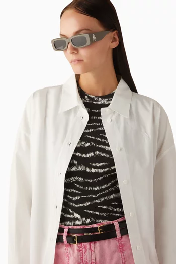 x Linda Farrow Mini Marfa Rectangle Sunglasses in Acetate