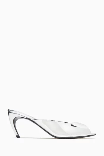 Ada 65 Mule Sandals in Metallic Leather