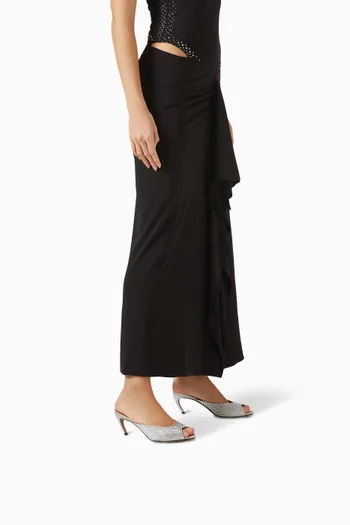 Ada 65 Crystal-embellished Mule Sandals in Satin