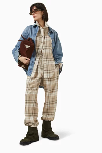 Oversized Checked Shirt in Cotton Blend