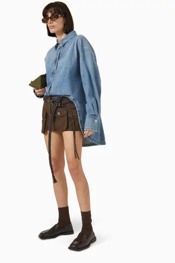 Embroidered-Logo Shirt in Denim