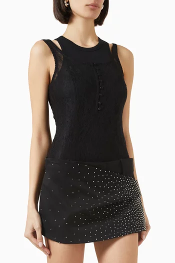 Layered Lace Bodysuit in Modal Blend