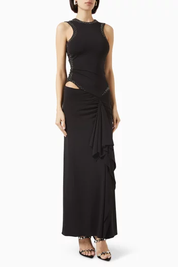 Rhinestone-embellished Maxi Dress in Cotton