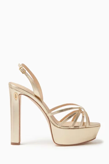 Roberto 130 Platform Sandals in Metallic Leather