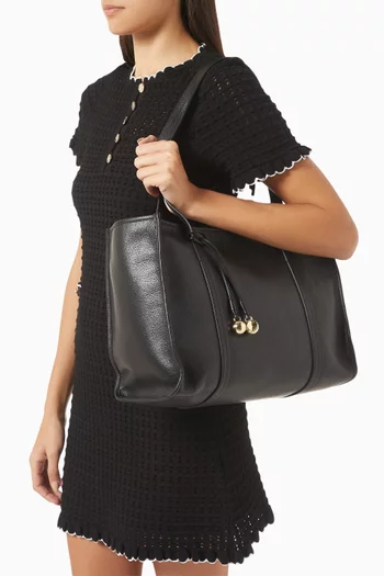 Shopping Tote Bag in Grained Leather