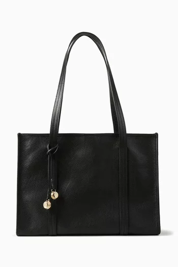 Shopping Tote Bag in Grained Leather