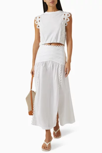 Cropped T-shirt in Cotton