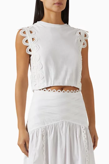 Cropped T-shirt in Cotton