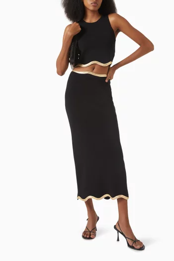 Chain-trim Crop Top in Viscose Blend