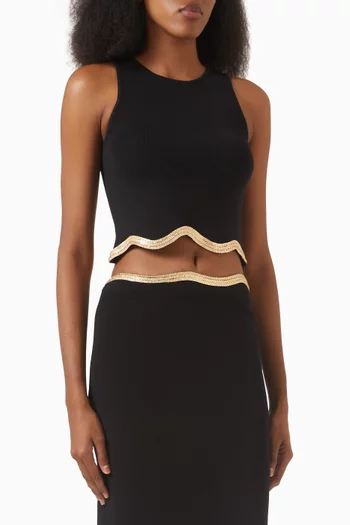 Chain-trim Crop Top in Viscose Blend