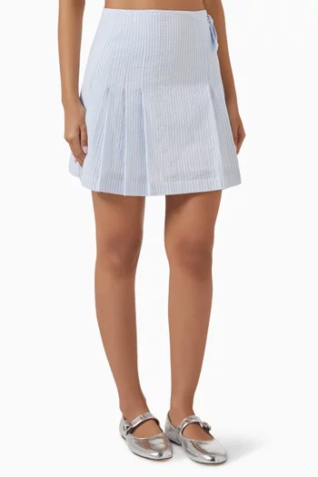 Pleated Mini Skirt in Cotton