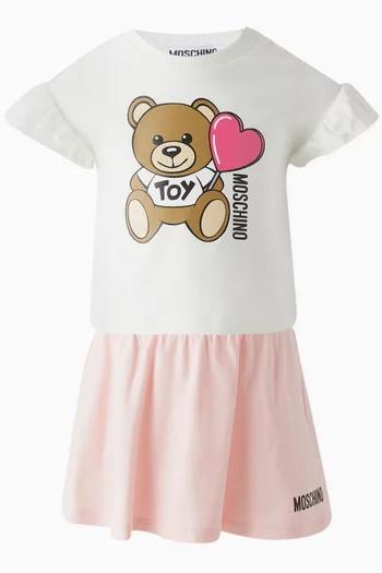 Baby Teddy T-shirt & Skirt Set in Cotton