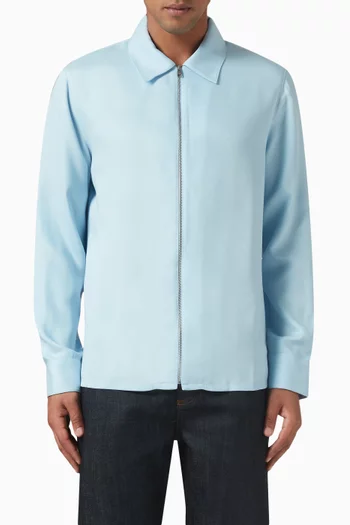 Zip Spread-collar Shirt Jacket