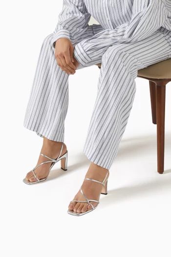 صندل فاي بكعب 80 مم جلد لامع