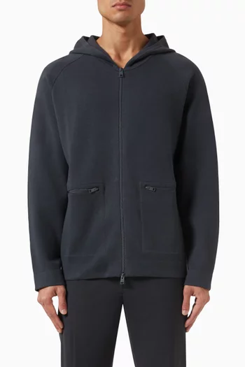 Light Home Zip Cardigan in Cotton-blend