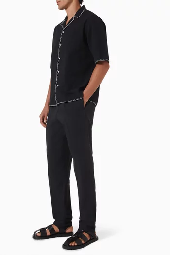 Drew Pleated Pants in Lyocell-linen Blend