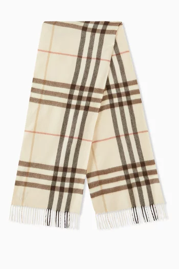 Giant Check Scarf in Cashmere