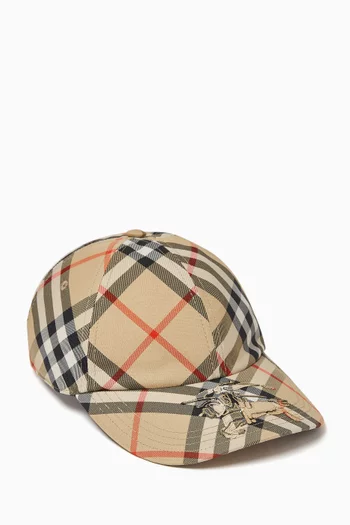 Equestrian Knight Check Cap in Cotton
