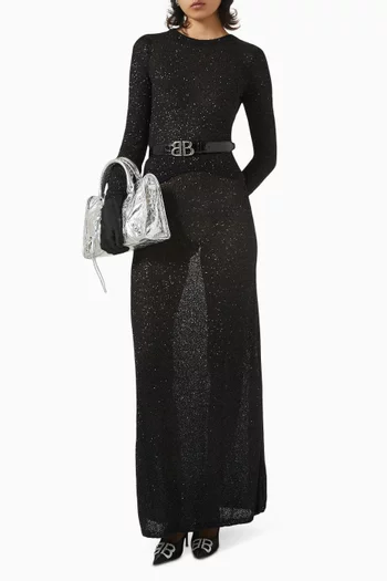 Fitted Sequin-embellished Sweater in Viscose-knit