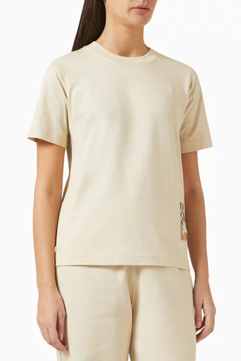 Check-patch T-shirt in Cotton