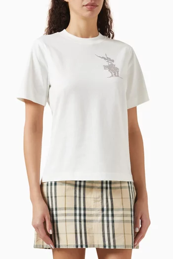 Equestrian Knight-motif T-shirt in Cotton