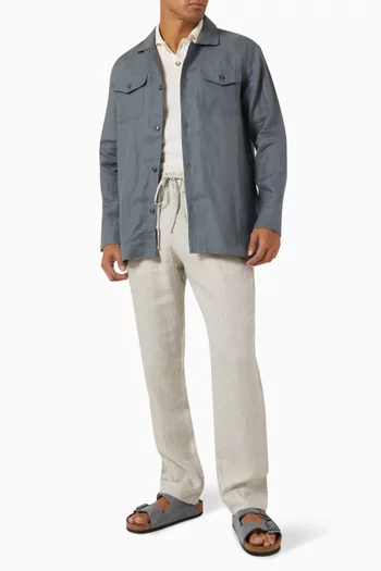 Button-down Overshirt in Linen