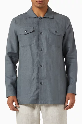 Button-down Overshirt in Linen