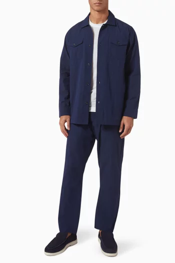 Overshirt in Cotton Seersucker