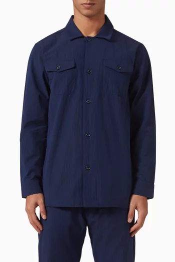Overshirt in Cotton Seersucker