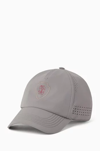 Logo Crest Baseball Cap in Canvas