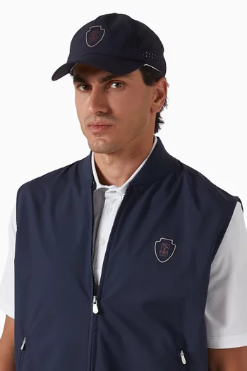 Logo Crest Baseball Cap in Canvas