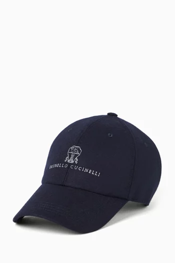 Logo Baseball Cap in Flannel