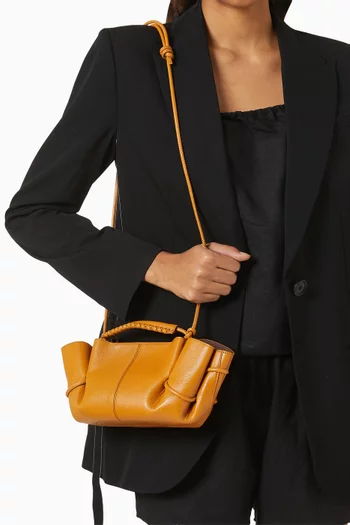Mini Arta Top-handle Bag in Supple Shiny Lambskin