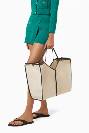 Medium Calella Squared Tote Bag in Canvas