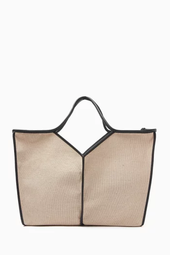 Medium Calella Squared Tote Bag in Canvas