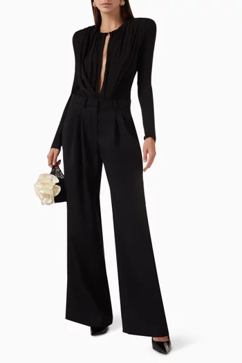Draped Bodysuit in Silk Blend