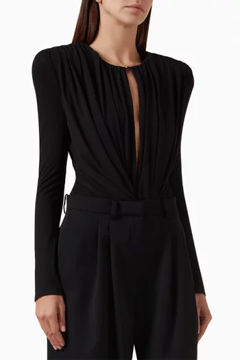 Draped Bodysuit in Silk Blend