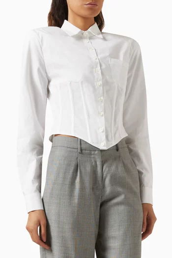 Crop Corset Shirt in Cotton