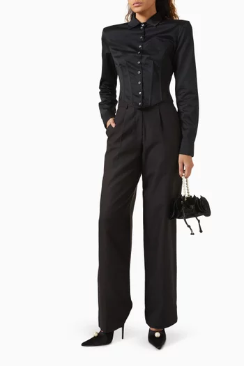 Crop Corset Shirt in Cotton