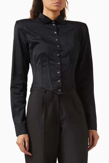 Crop Corset Shirt in Cotton
