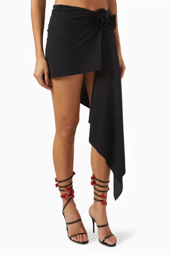 Draped Swim Mini Skirt