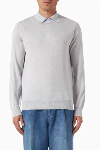 Polo Shirt in Cashmere-blend Knit