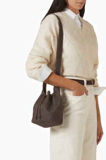 Small BC Duo Bucket Bag in Denim
