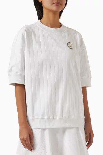 Ribbed Logo T-shirt in Cotton
