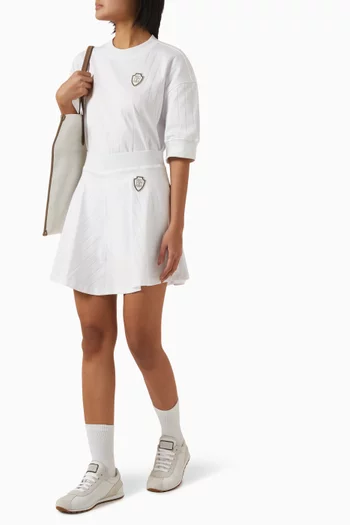 Rib Logo Mini Skirt in Cotton