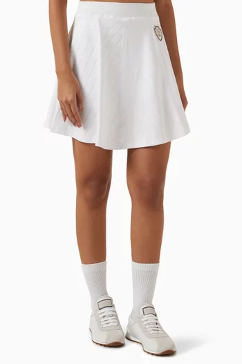 Rib Logo Mini Skirt in Cotton