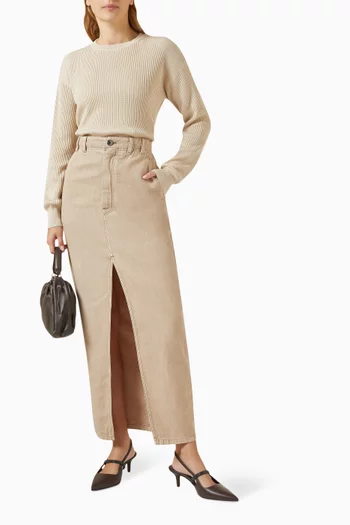 Rib-knit Sweater in Cotton