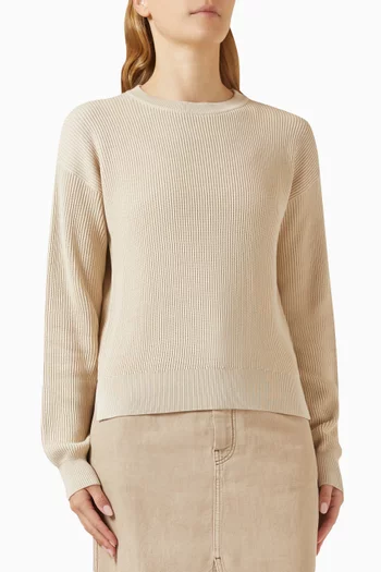 Rib-knit Sweater in Cotton